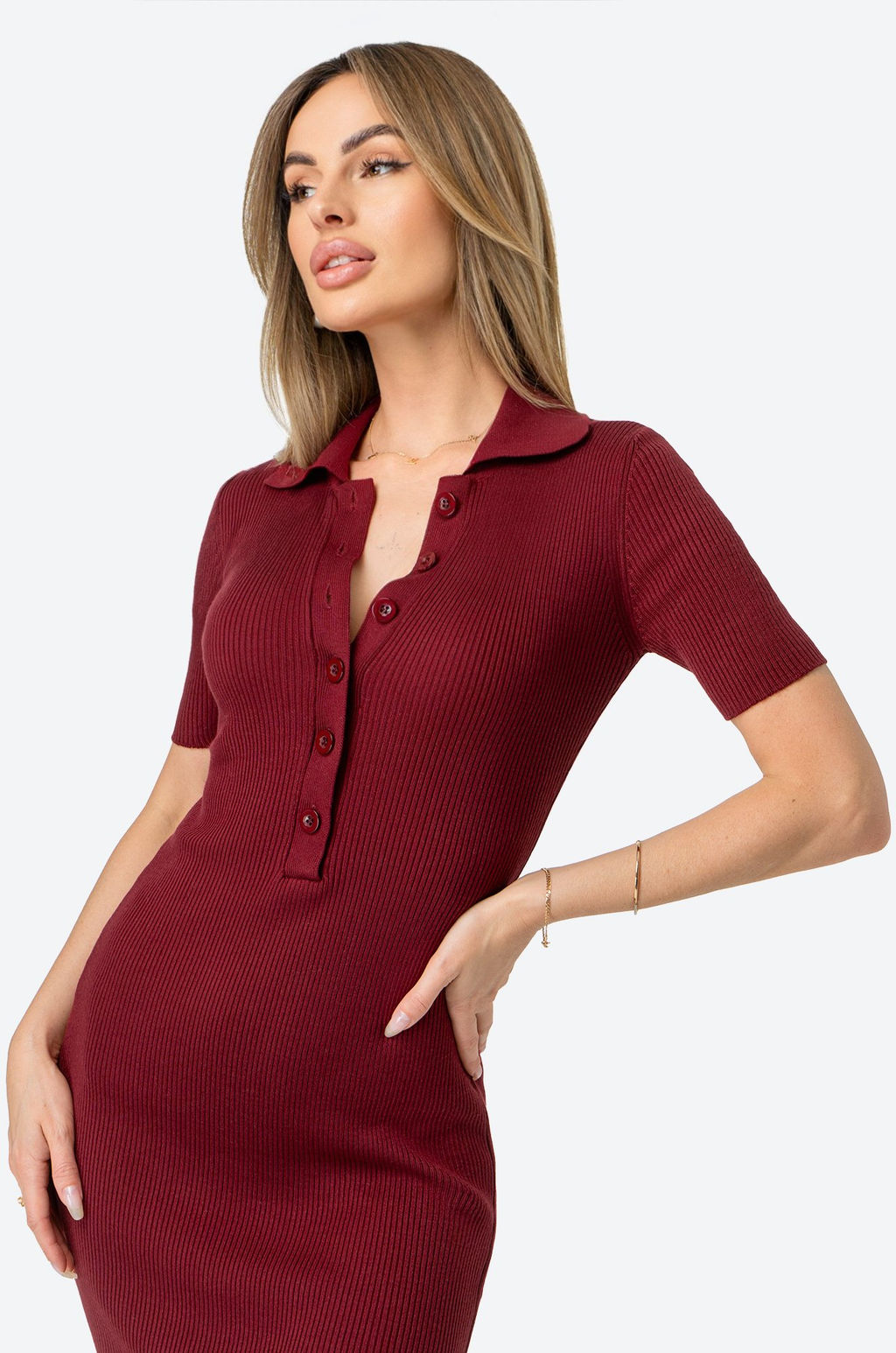 Женское платье-поло в рубчик Happy Fox фото 8