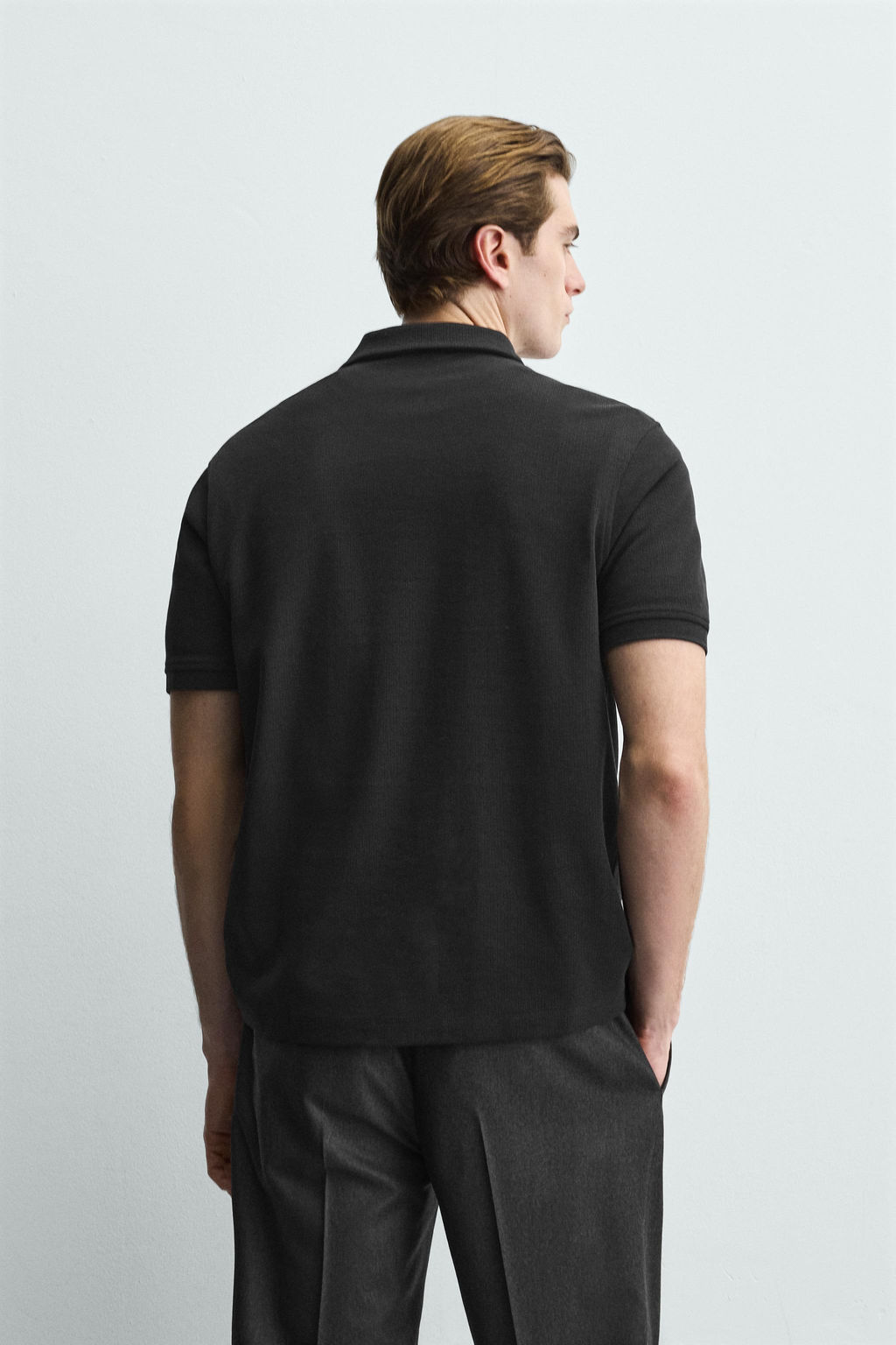 POLO REGULAR FIT ESTRUCTURA / Negro - Zara фото 3