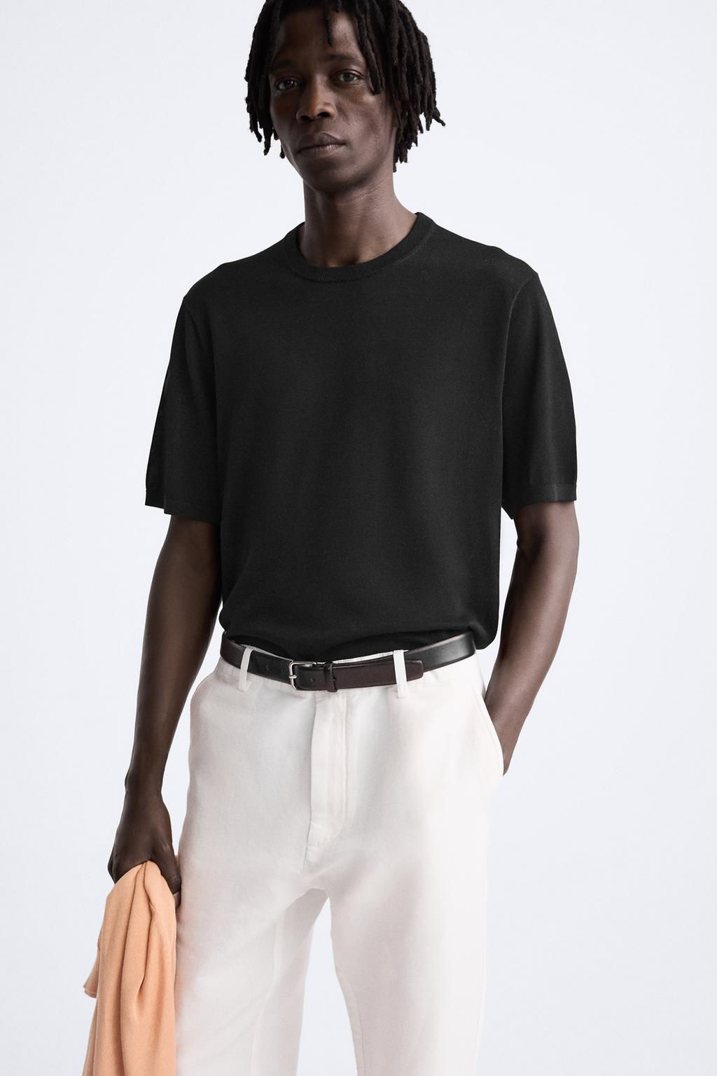 KNIT COTTON - SILK T-SHIRT - Zara фото 14
