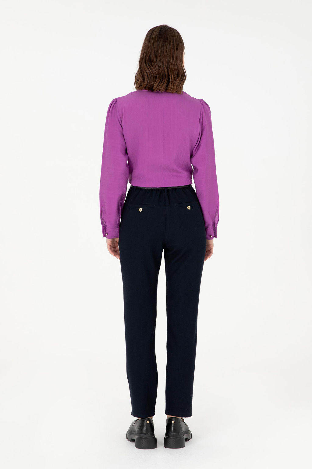 Женские темно-синие брюки из плотной ткани Неожиданная скидка в корзине - U.s. polo assn фото 4