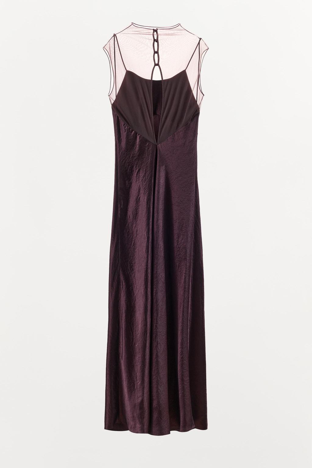 LONG SATIN MESH DRESS - Zara фото 6