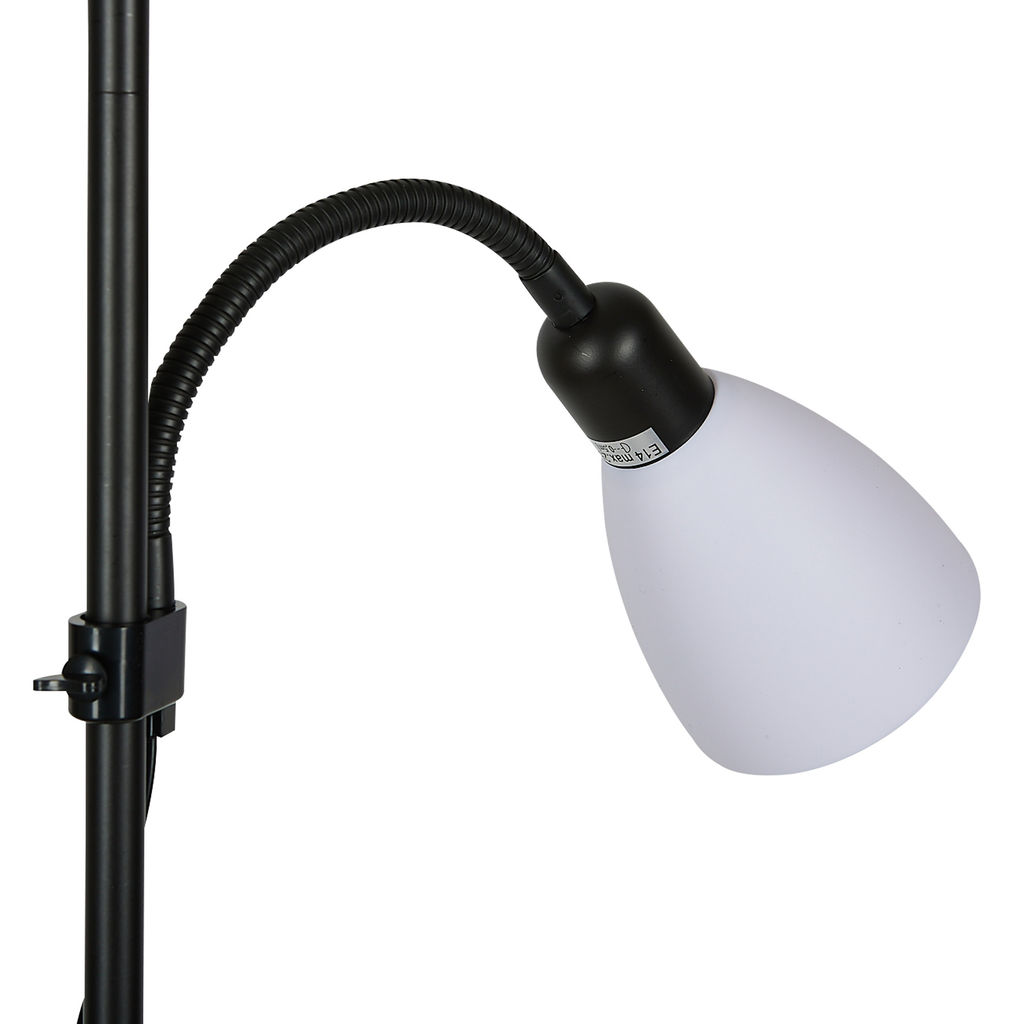 UML-T520 E27+E14 BLACK/WHITE Торшер напольный под лампу Е27 и Е14, 2х60W. Черный/Белый. ТМ Uniel