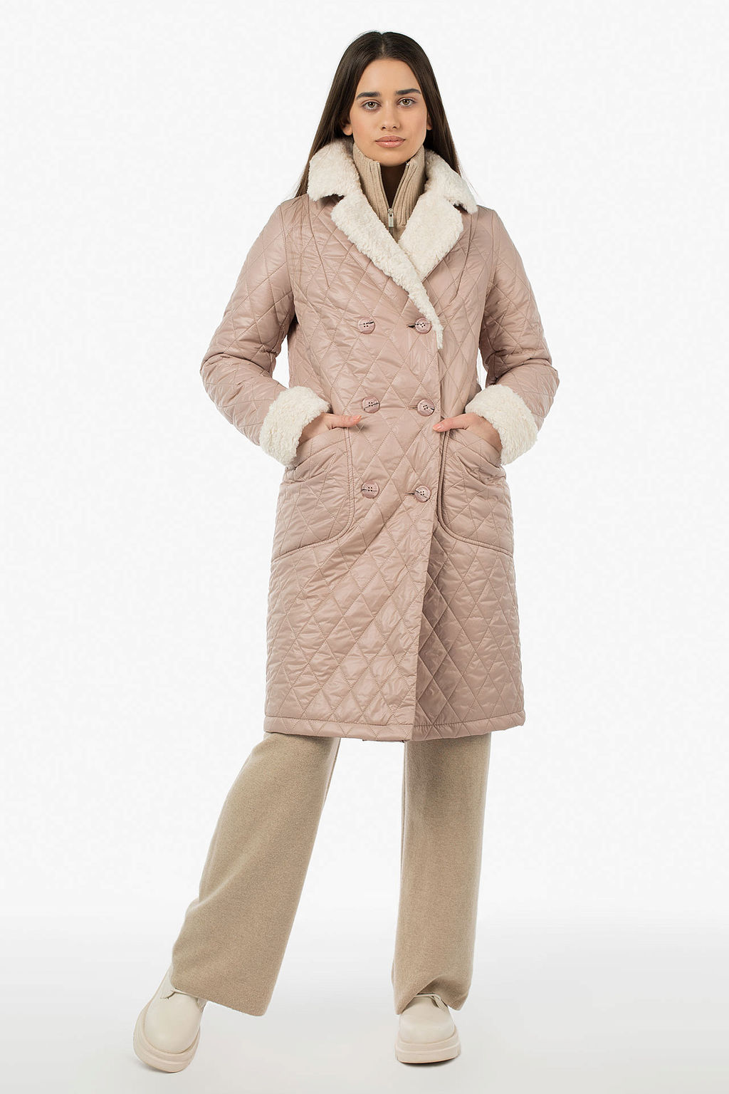 05-2063 Куртка женская зимняя (пояс) - El podio фото 6