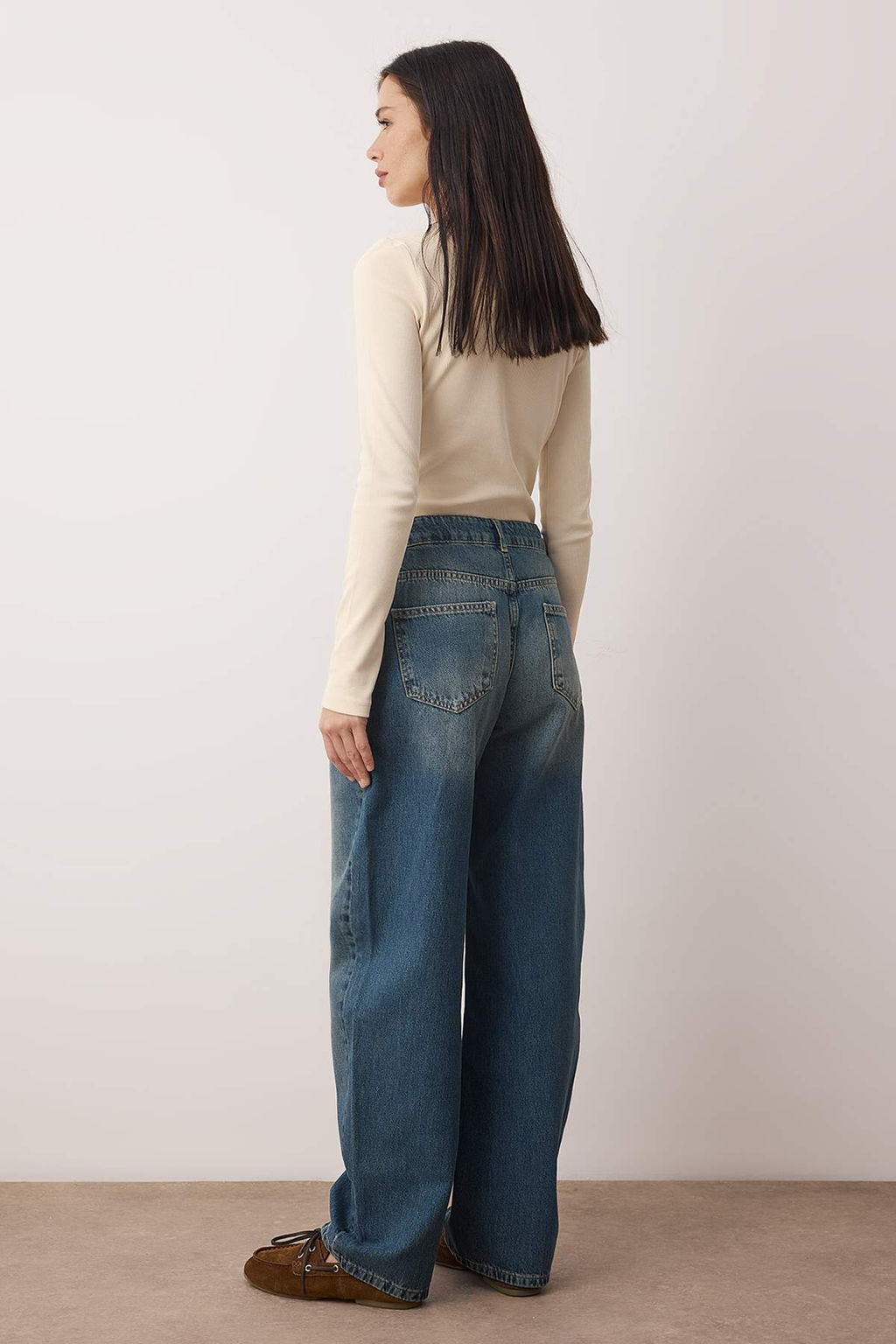TRENDYOLMILLA Antrasit Premium Dusuk Bel Skater Baggy Jeans TWOSS25JE00173  фото 13