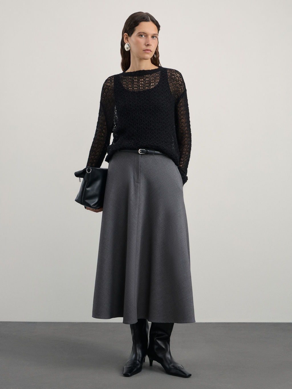 Джемпер ажурный с добавлением шерсти / Zarina  фото 2