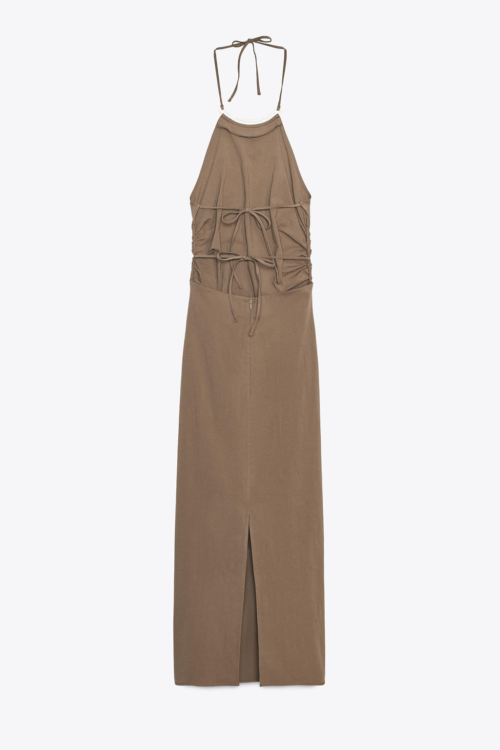 HALTER MIDI DRESS WITH DETAIL - Zara фото 12