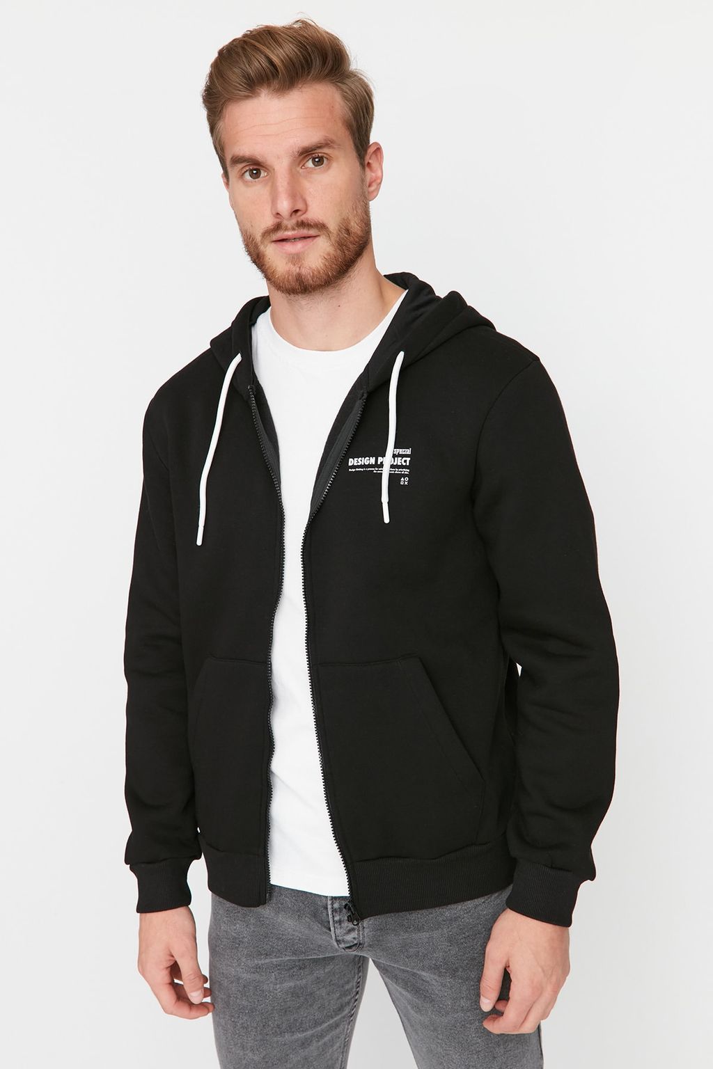 TRENDYOL MAN Siyah Regular/Normal Kesim Kapusonlu Slogan Bask?l? Ici Polar/S?cak Tutan Sweatshirt TMNAW23SW00227 - Trendyolmilla фото 10