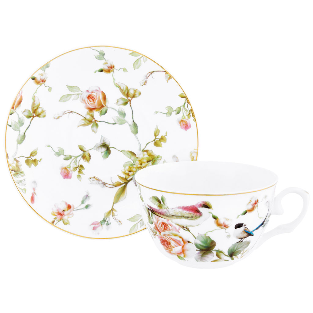 Чайная пара 2 пр. 250 мл 12,5*9,5*6 см "Певчие птички"