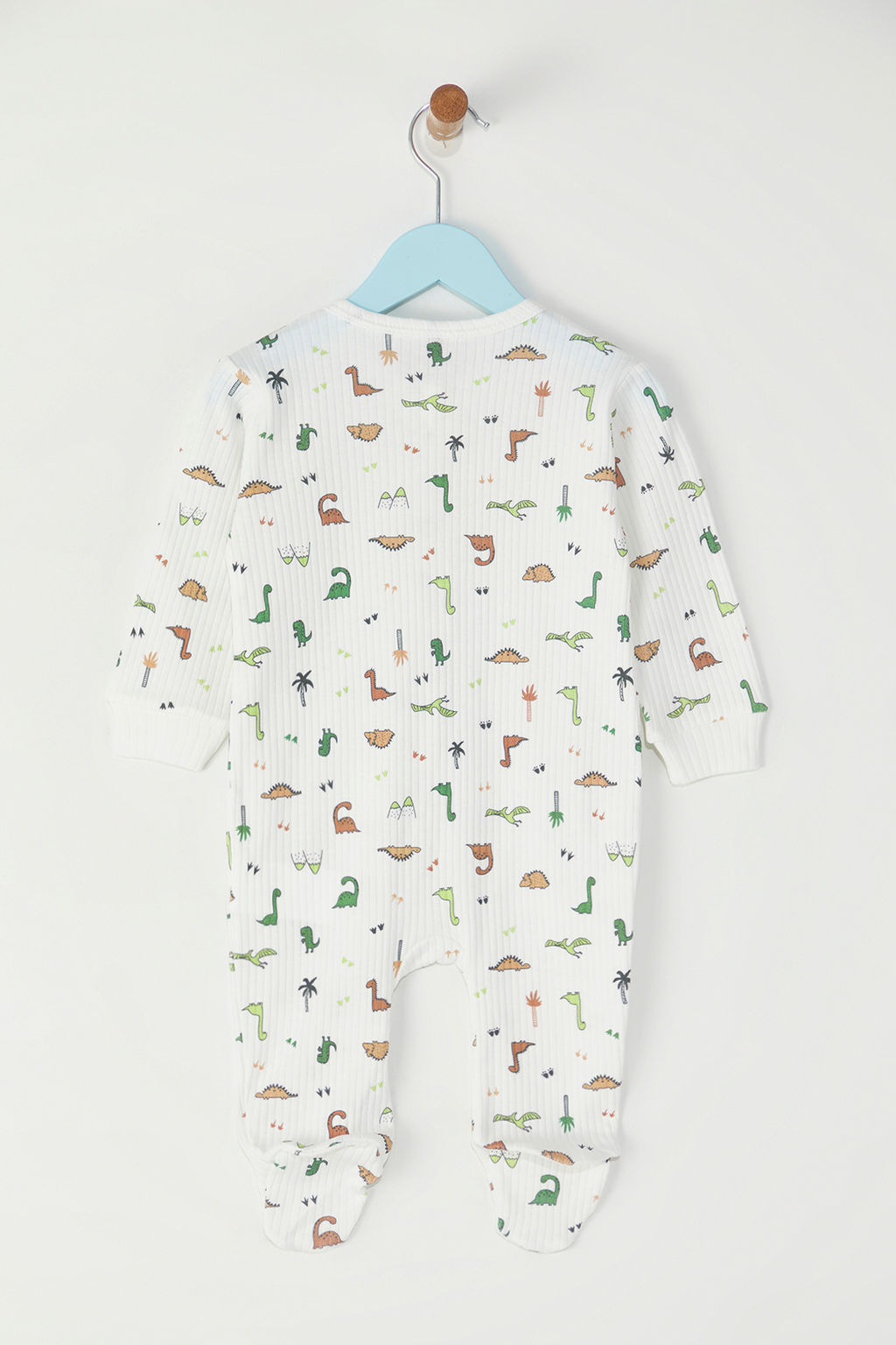 Ekru Erkek Bebek %100 Pamuk Bask?l? Uzun Kol Orme Tulum TKDSS25TU00001 - Trendyolmilla фото 4