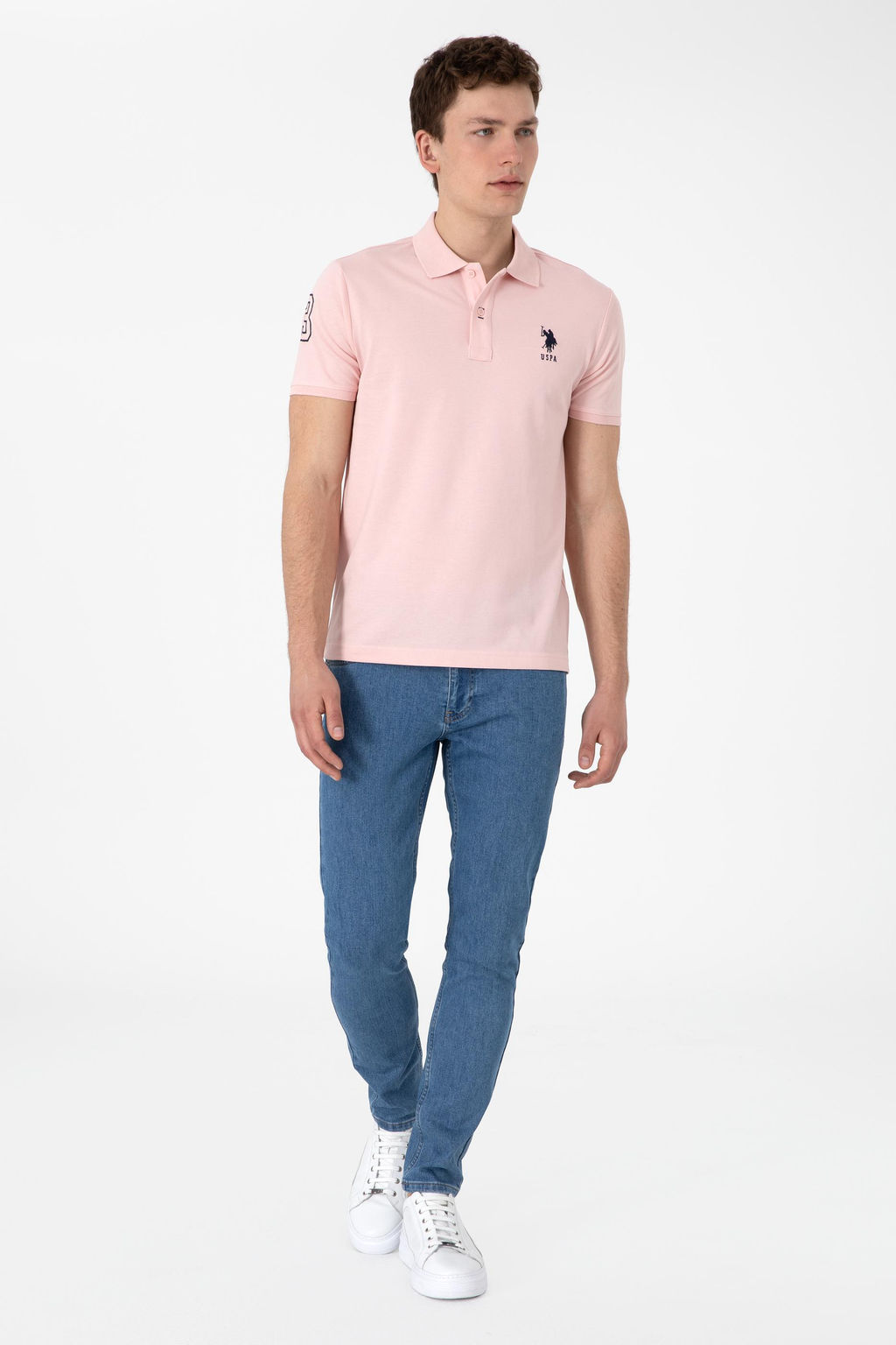 Erkek Slim Fit Polo Yaka Pudra Basic Ti__rt Sepette S_rpriz _ndirim - U.s. polo assn фото 4