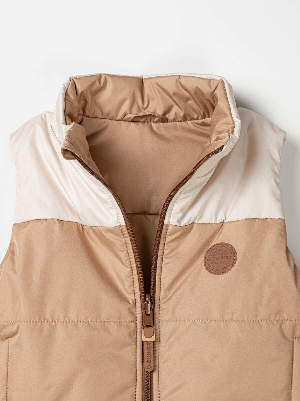 Жилет стеганый на молнии двухсторонний Беж - Bungly фото 4