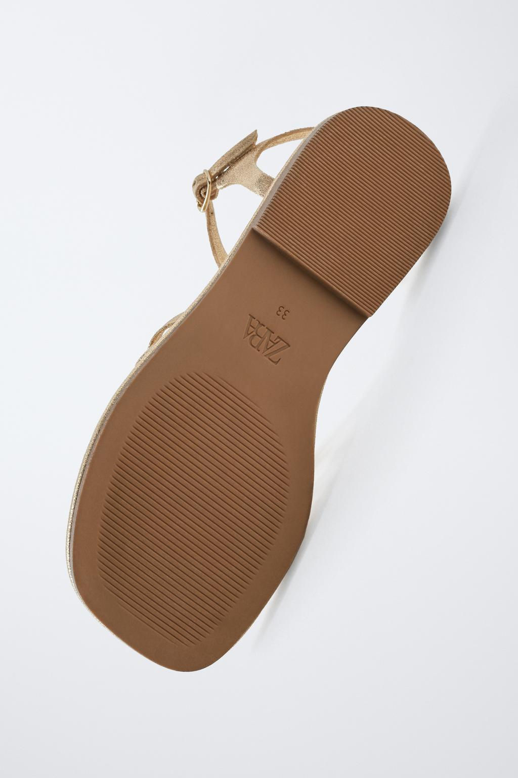 METALLIC SANDALS WITH STRAPS - Zara фото 6