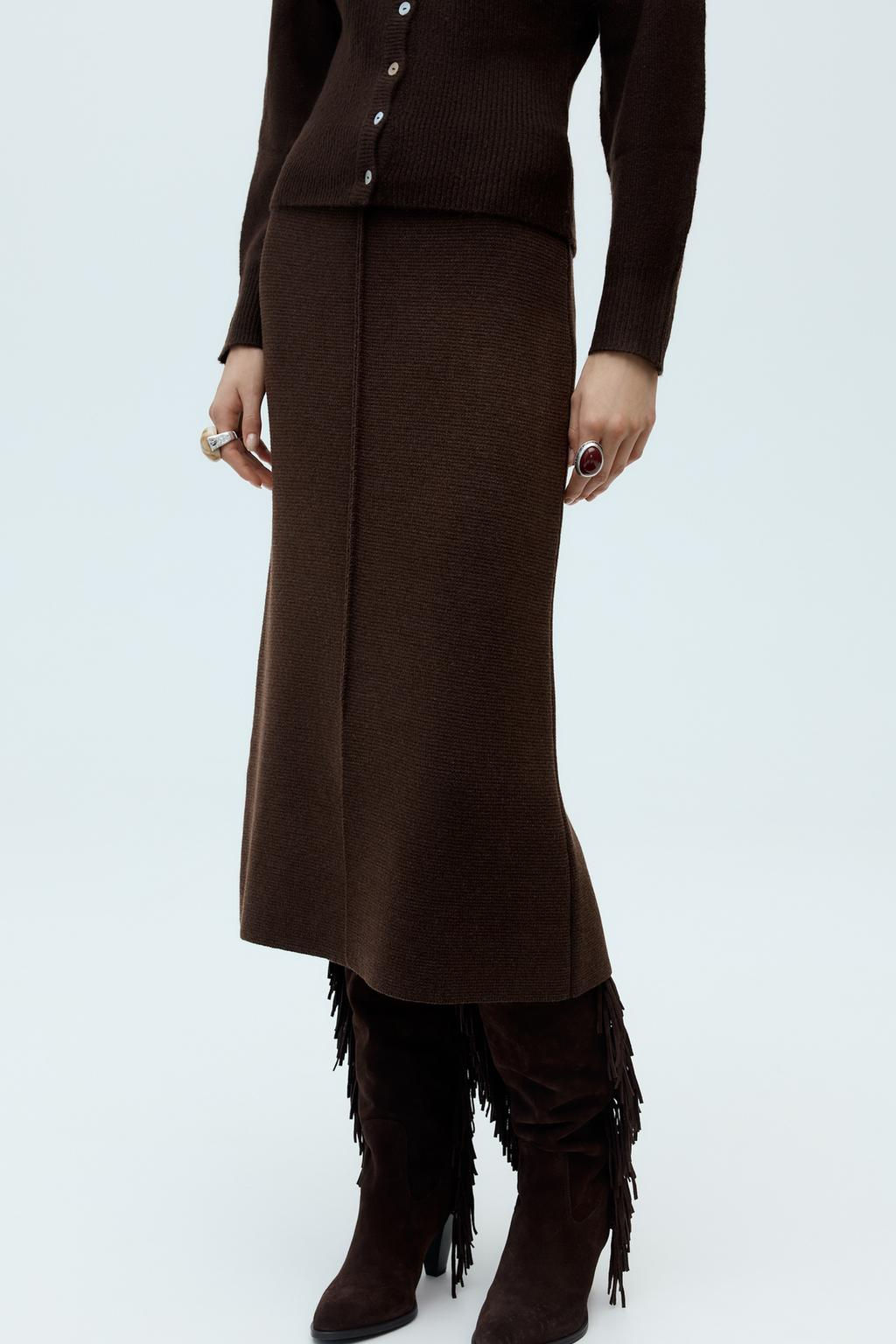 LONG KNIT SKIRT - Zara фото 4