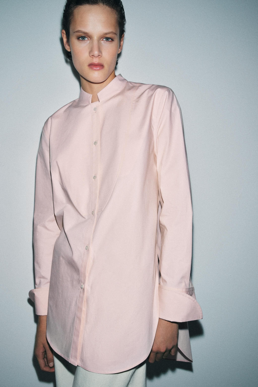 ASYMMETRIC POPLIN SHIRT ZW COLLECTION - Zara фото 2