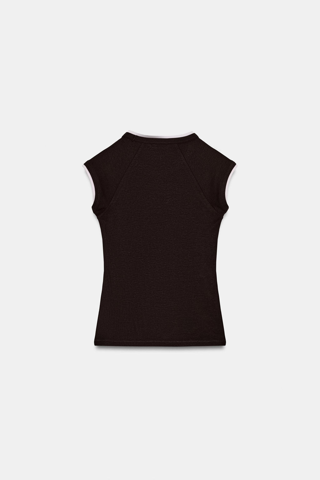 CAMISETA EFECTO DOBLE MANGA CORTA / Chocolate - Zara фото 9