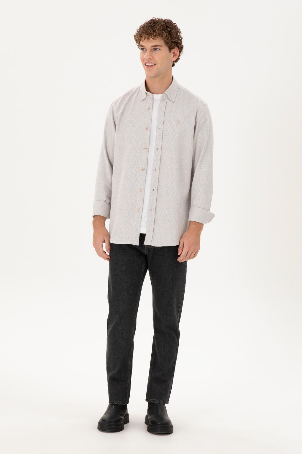 Мужская рубашка с длинным рукавом Stone - U.s. polo assn фото 4