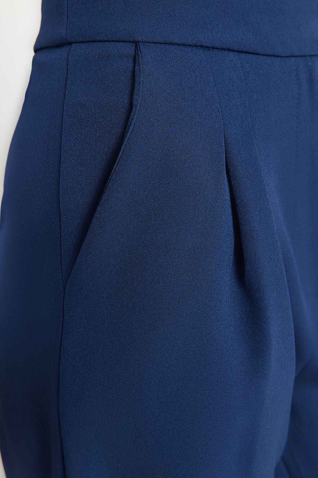 Lacivert Wide Leg Genis Paca Yuksek Bel Dokuma Kumas Pantolon TWOAW22PL0066
