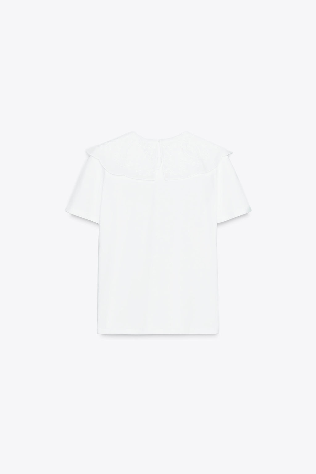 EMBROIDERED PETER PAN COLLAR T-SHIRT - Zara фото 13