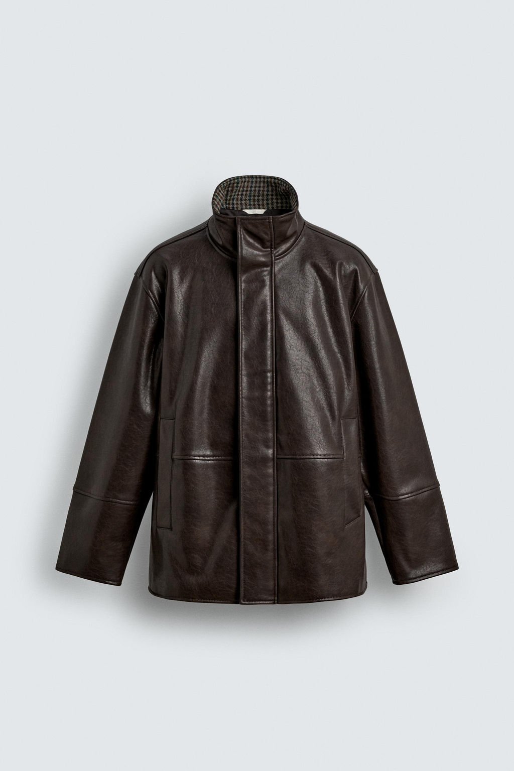 CONTRAST leather effect JACKET - Zara фото 5