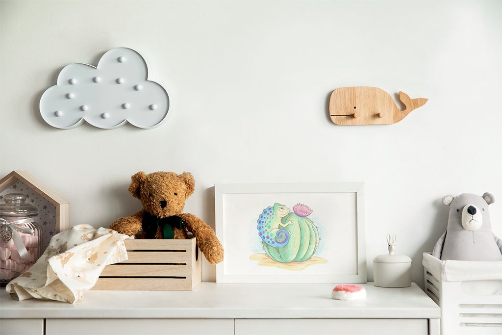 ФРЕЯ RPSK-0054 Хамелеон на цветущем кактусе Скетч для раскраш. цветными карандашами 20.5 х 14.5 см 1 л. .