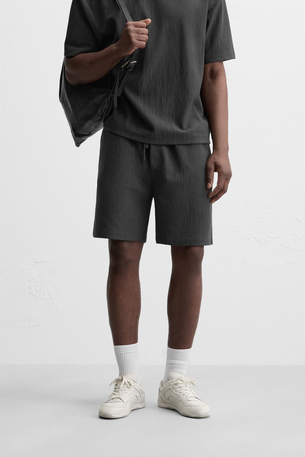 TEXTURED JOGGER BERMUDA SHORTS - Zara фото 27