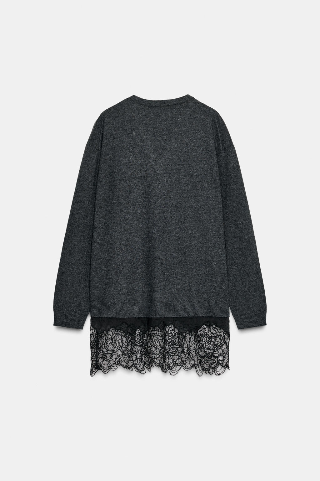 LONG KNIT JUMPER WITH LACE DETAIL - Zara фото 19