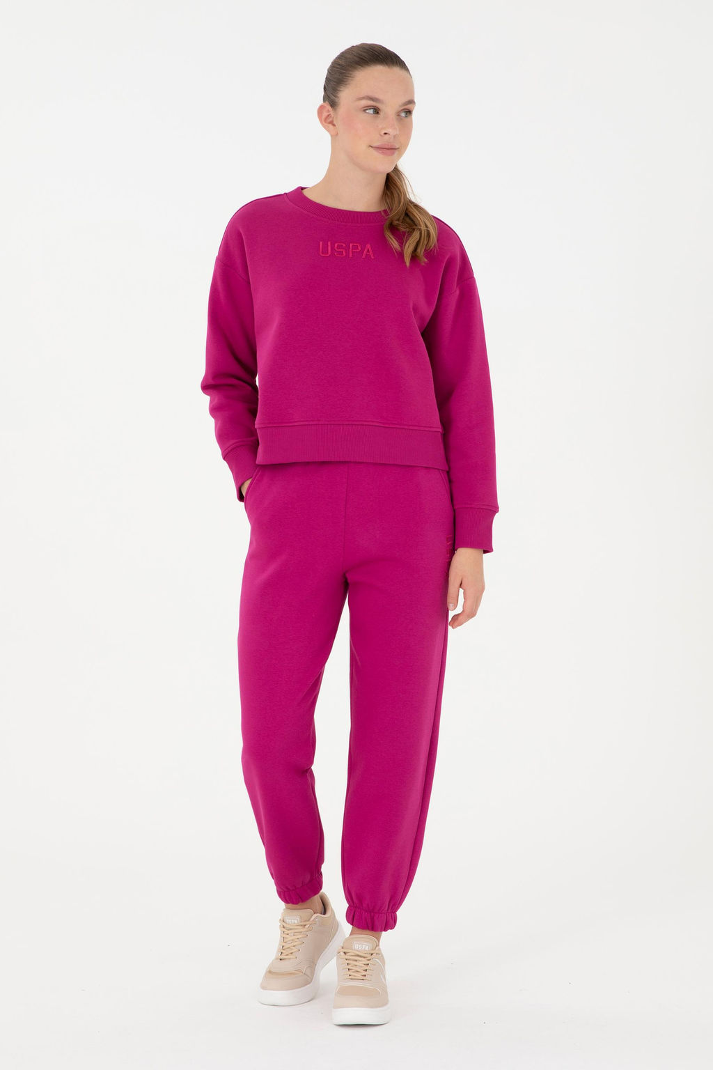 Женский свитшот цвета фуксии - U.s. polo assn фото 4