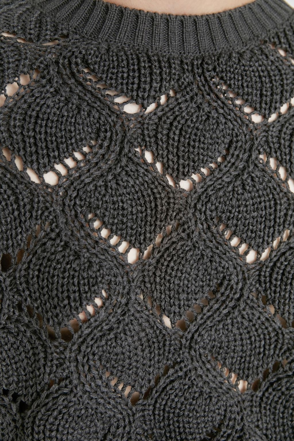 Vizon Ajurlu/Delikli Triko Kazak TWOAW22KZ1171 - Trendyolmilla фото 24