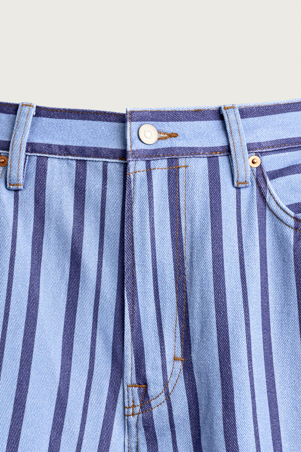 PANTAL?N STRAIGHT FIT RAYAS / Azul