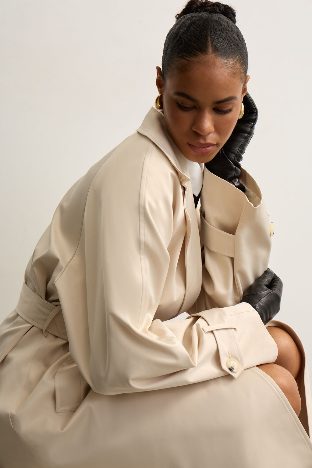 Тренч двубортный с поясом - Mollis фото 3