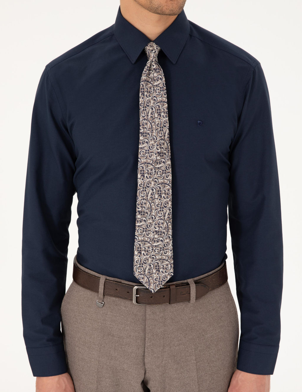 Lacivert Regular Fit Uzun Kollu Basic G_mlek