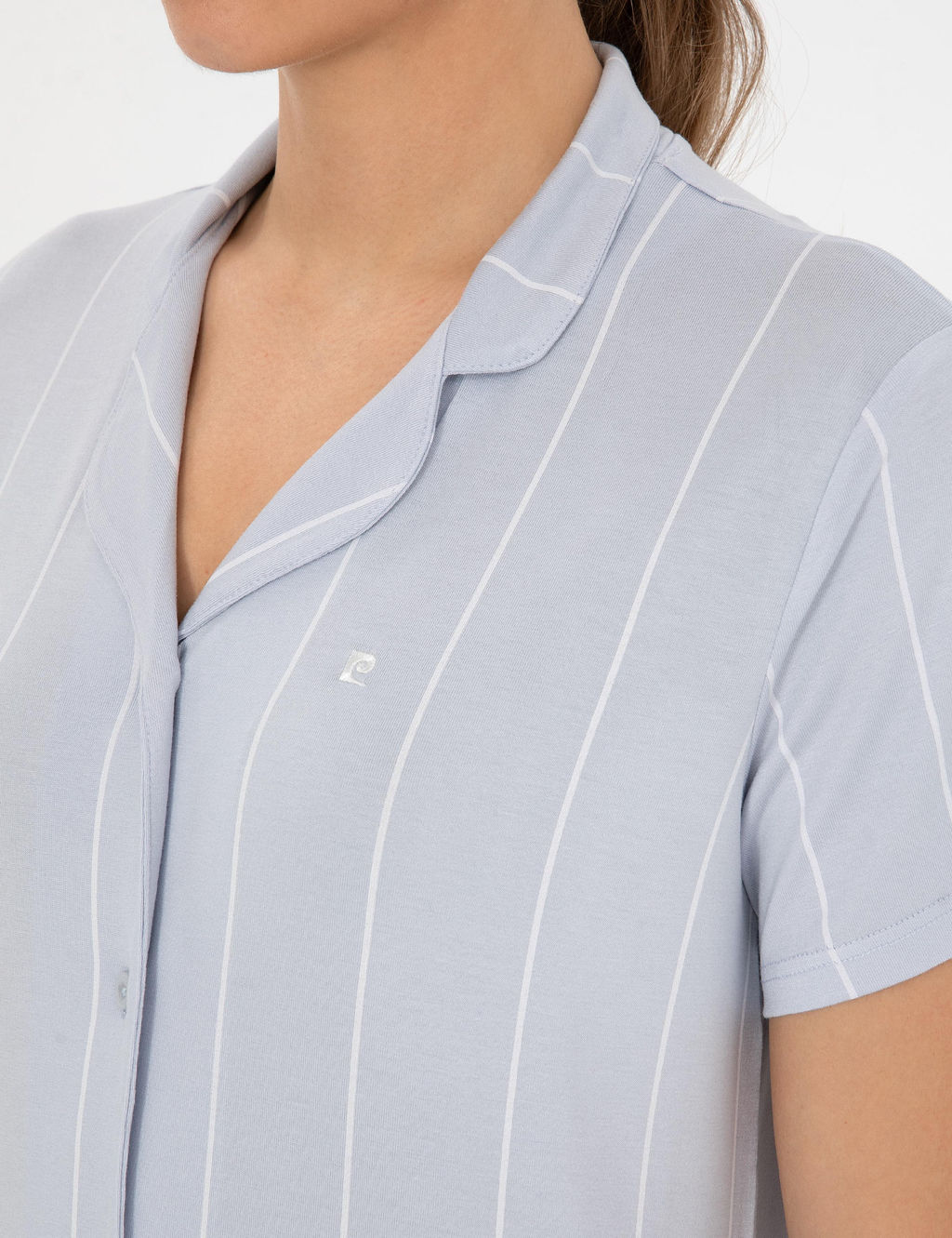 Mavi K_sakollu G_mlek Pijama Tak_m - Pierre cardin фото 7