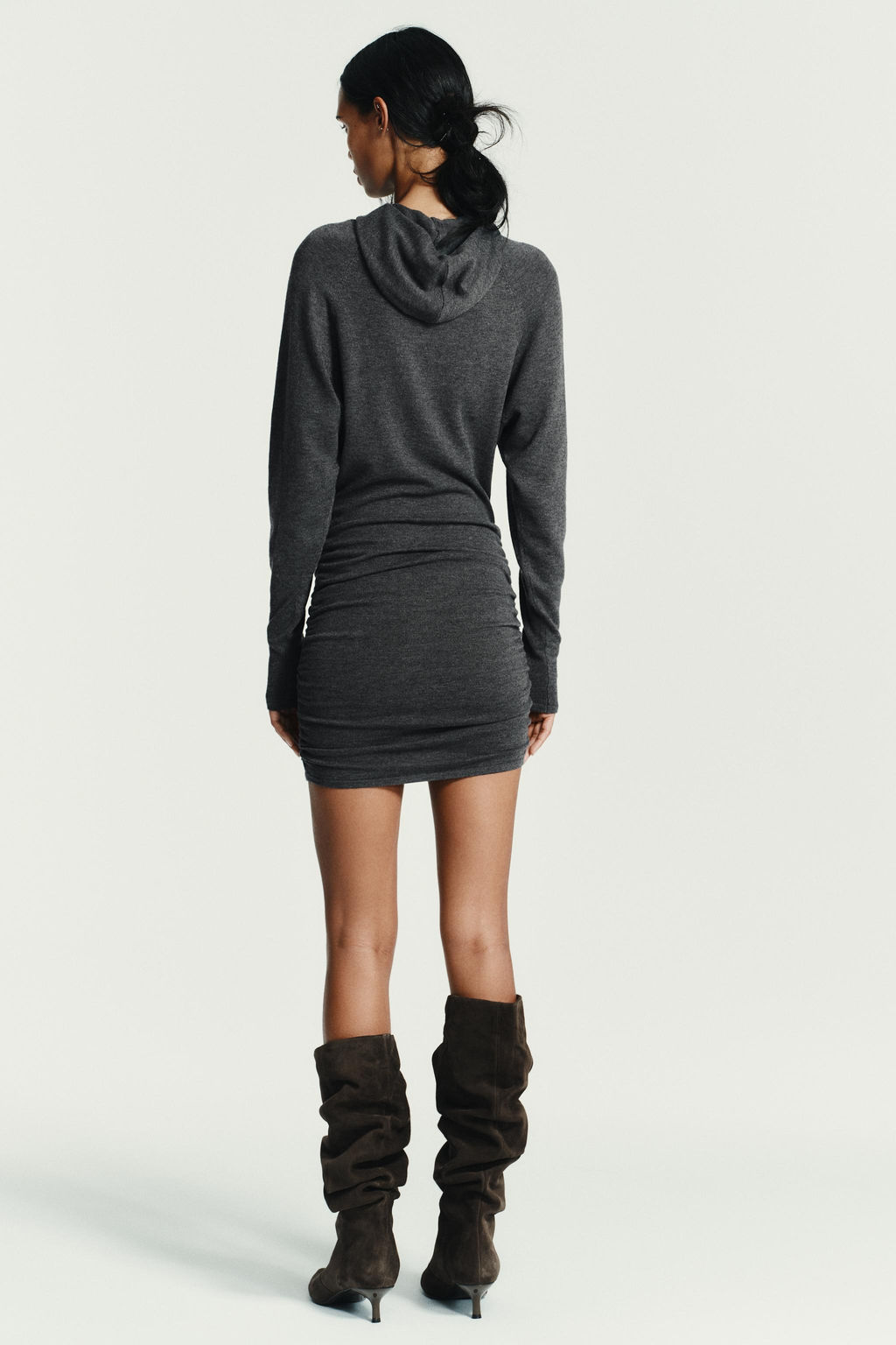HOODIE KNIT MINI DRESS - Zara фото 5