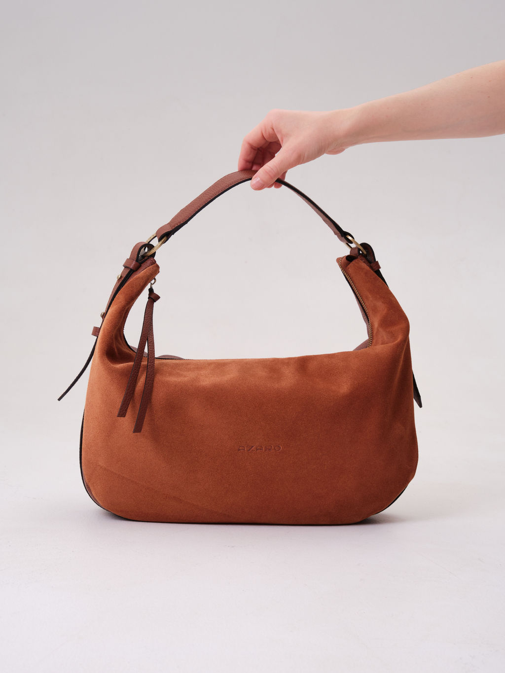 Сумка замшевая багет Azaro 30861 коппер