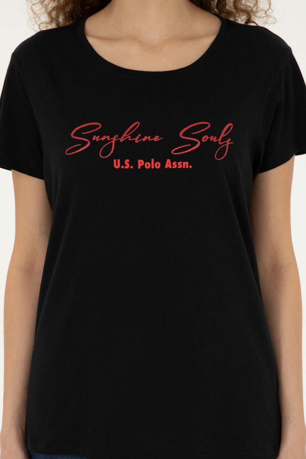 U. S. Polo Assn / Женская черная футболка - U.s. polo assn фото 6