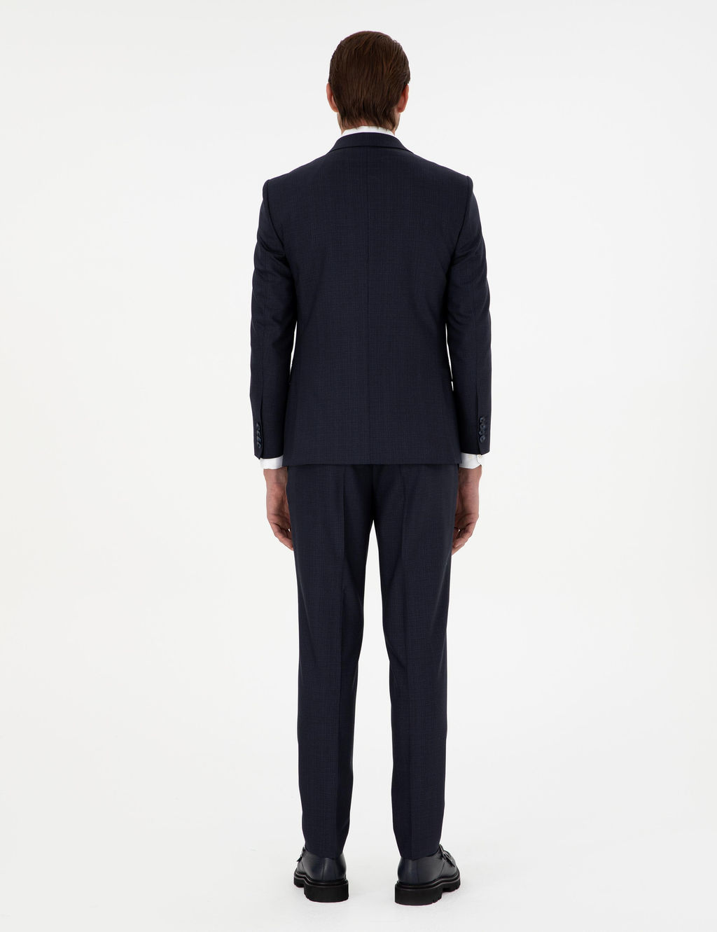 Lacivert Ex. Slim Fit _izgili Y_nl_ Tak_m Elbise
