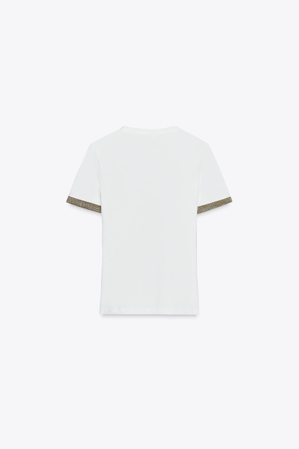 METALLIC THREAD T-SHIRT - Zara фото 5