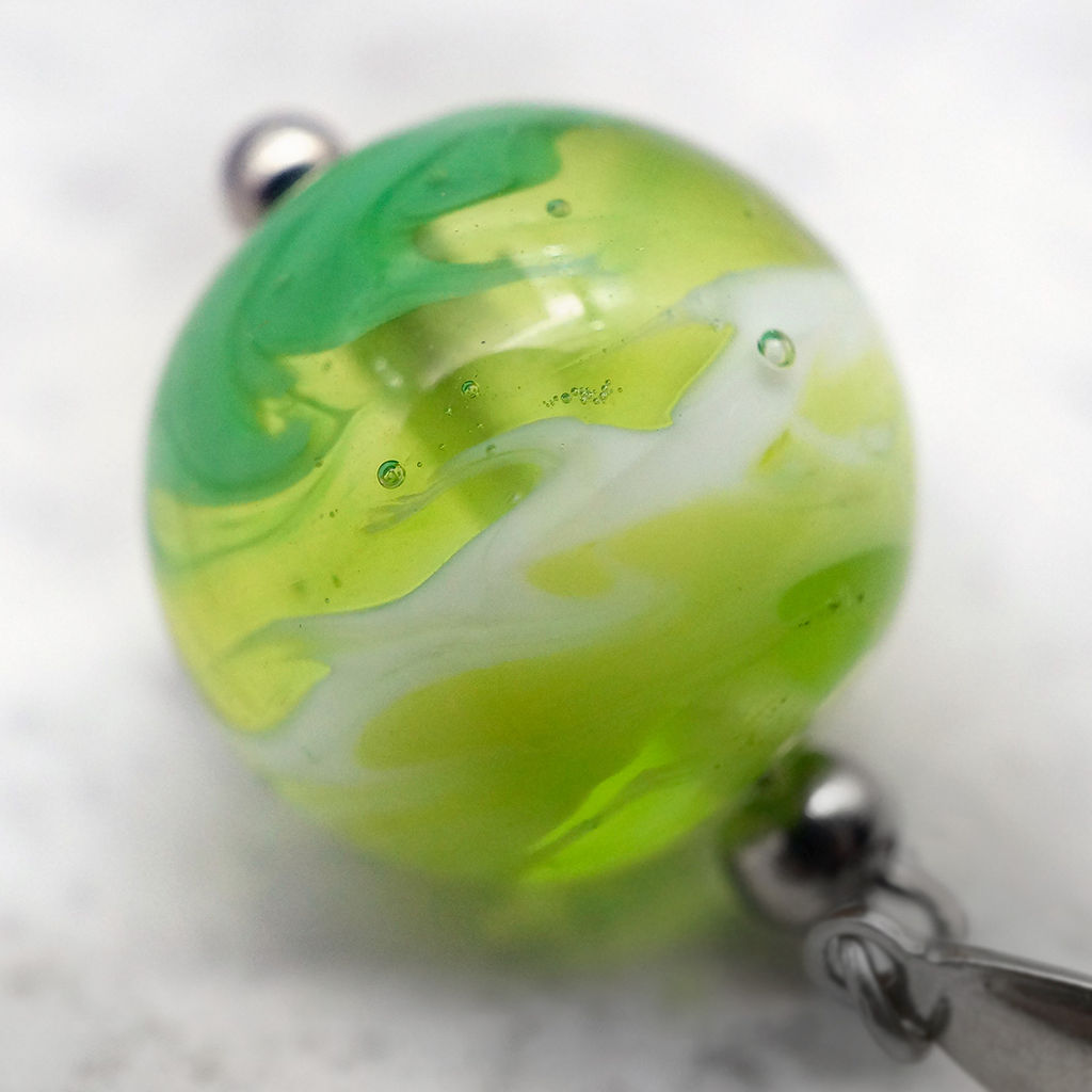 Серьги из муранского стекла LS3345/зеленый