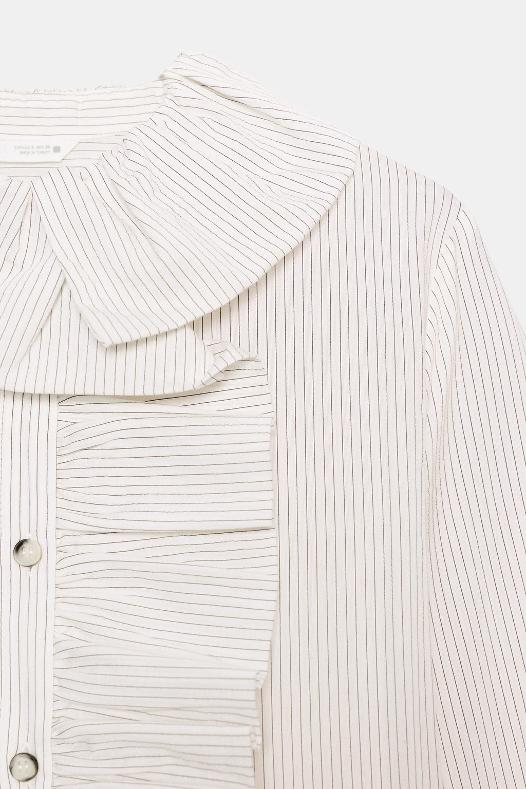 STRIPED SHIRT WITH RUFFLES - Zara фото 18
