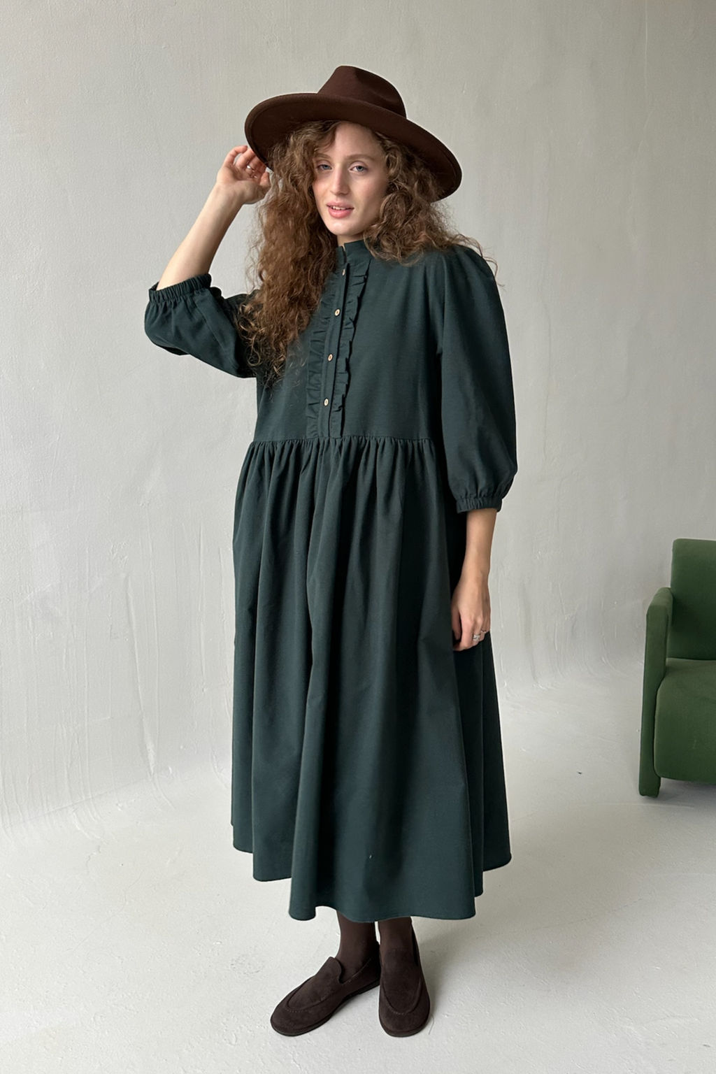 Платье SEPTEMBER104/02/Темно-зеленый