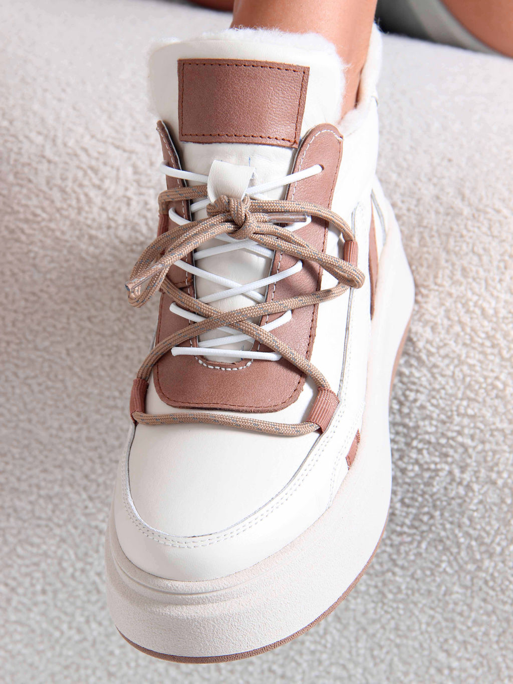 Ботинки 229.windybe. бежевый коричневый/Байка