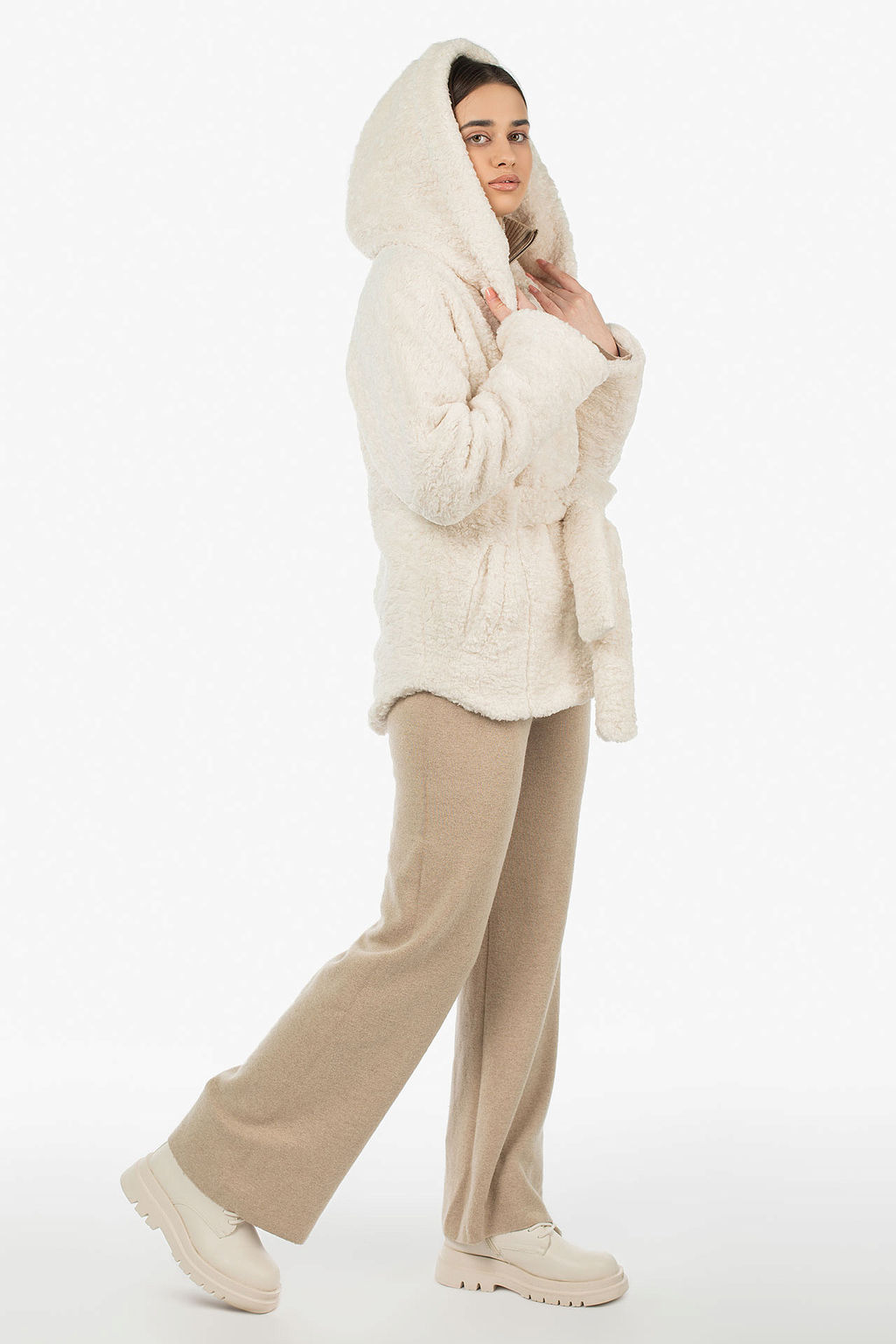 Пальто женское демисезонное (пояс) - El podio фото 4