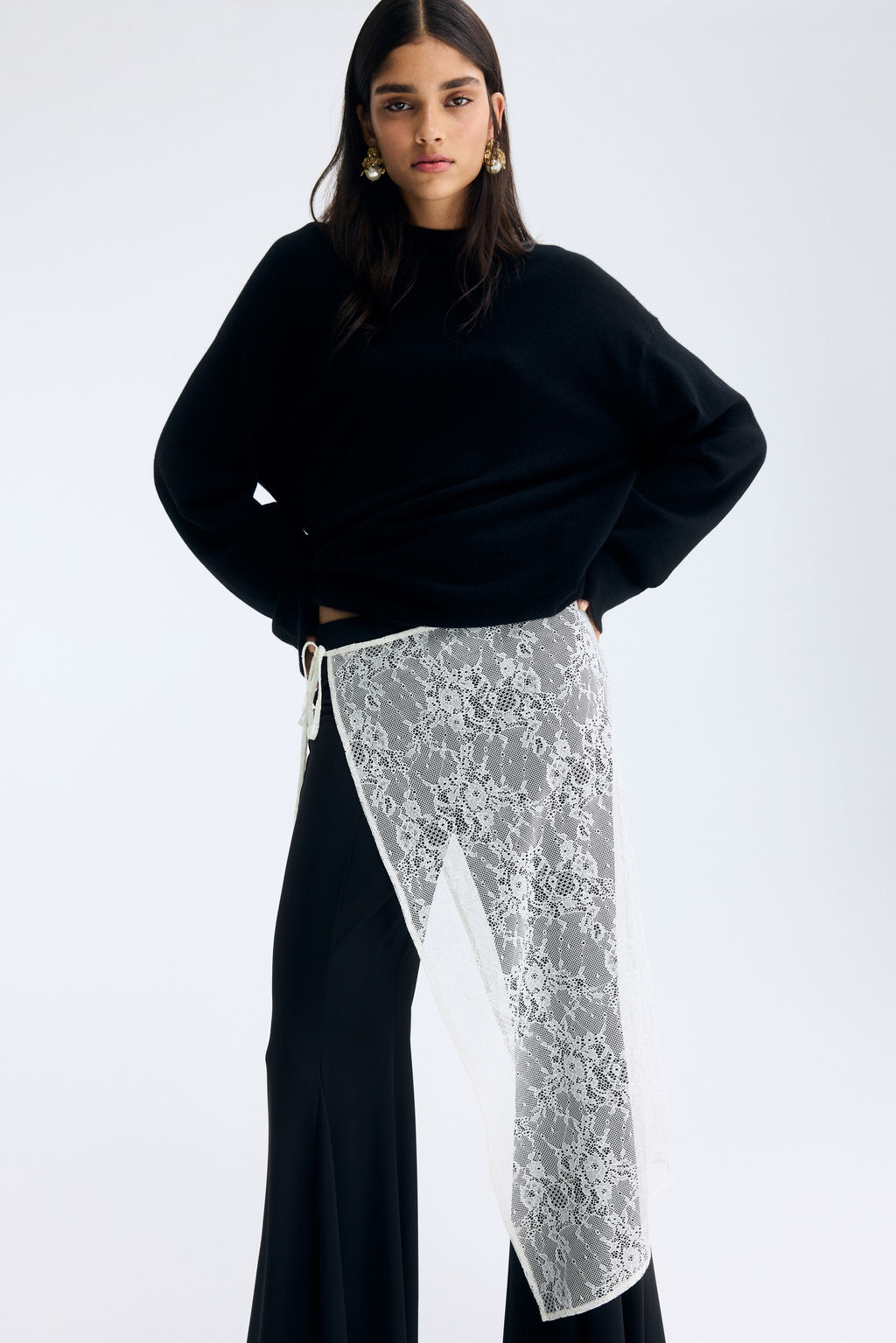 Falda cruzada de encaje - H&m фото 5