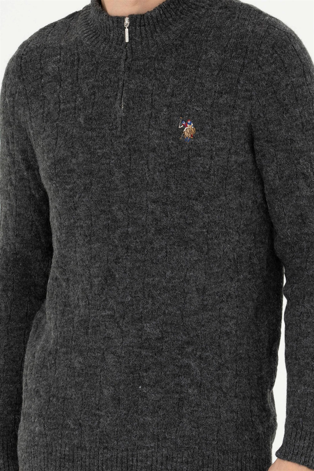 Мужской свитер антрацитового меланжа - U.s. polo assn фото 6