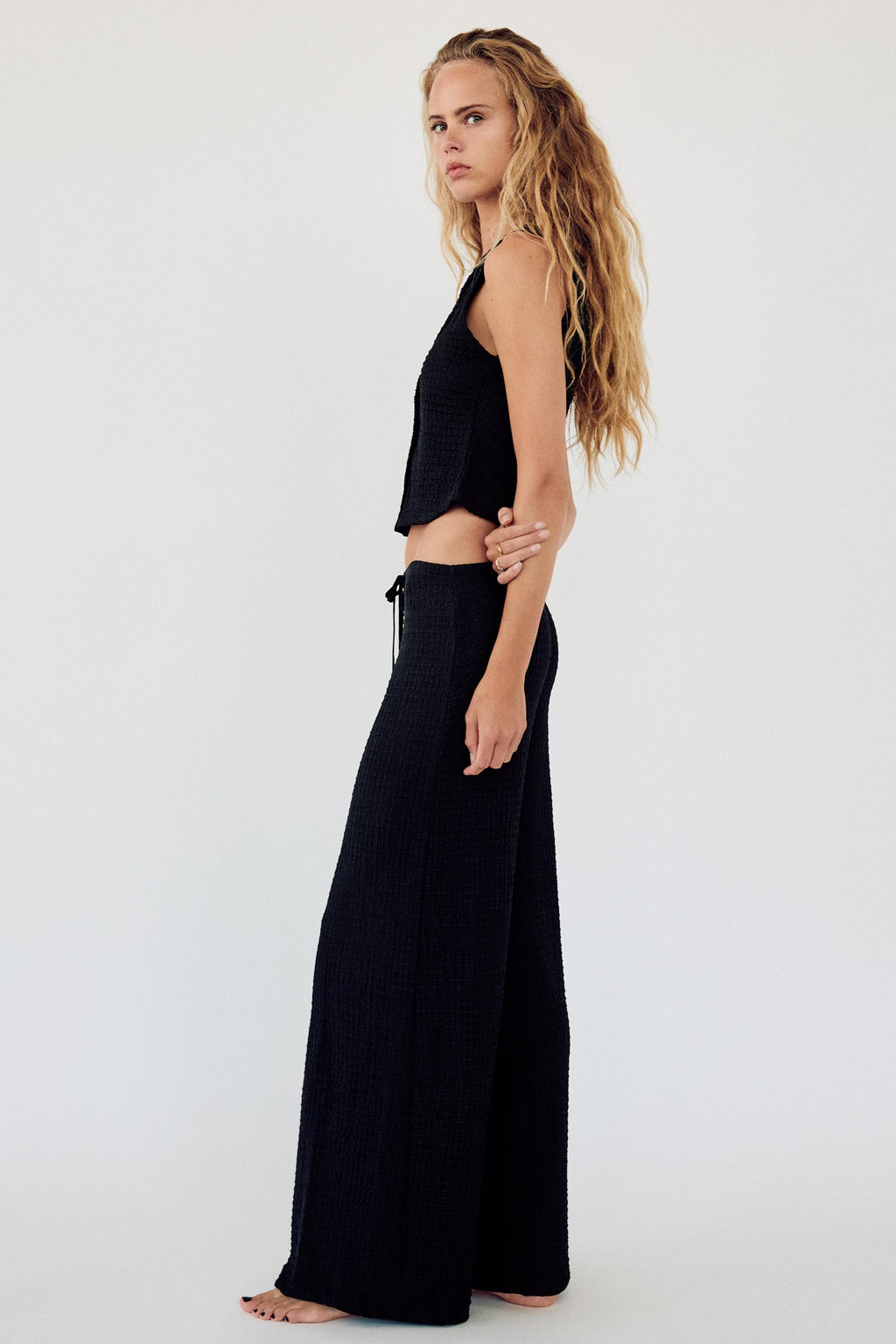 TEXTURED STRAIGHT-FIT TROUSERS - Zara фото 40