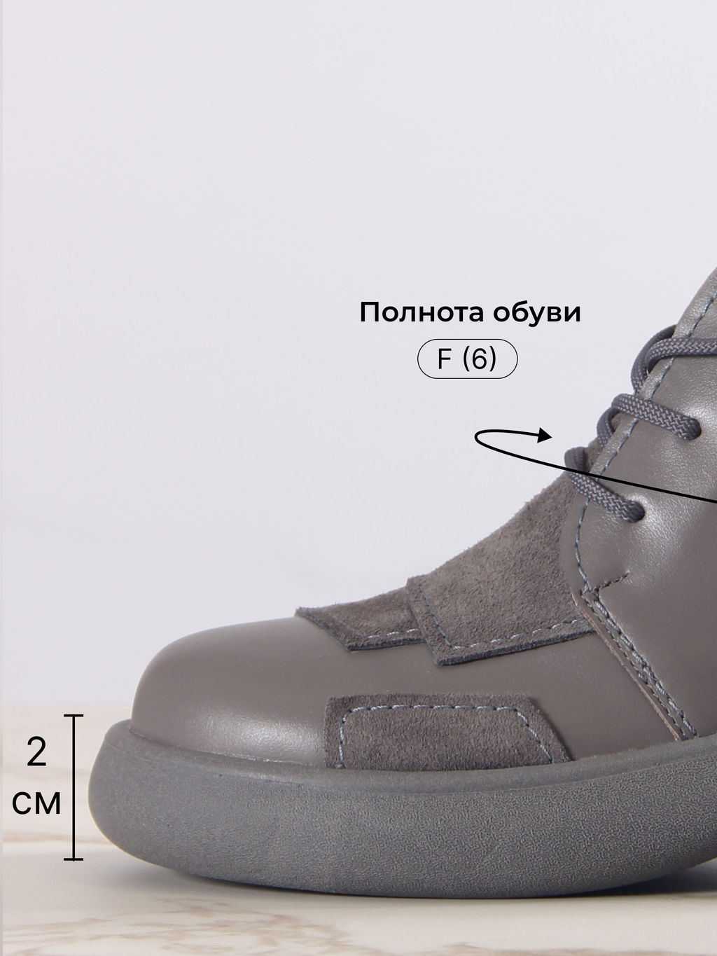 Ботинки EDART 305.927gr. Серый замок замша+серый игуана+серый/мех фото 8