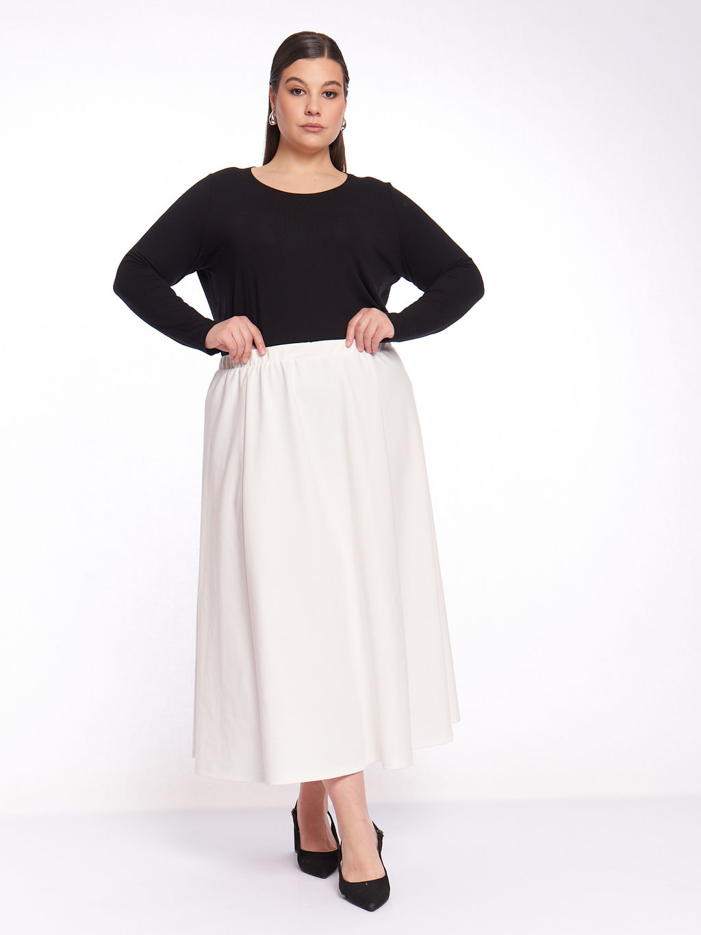 Юбка из плотного трикотажа UB17406WHT04