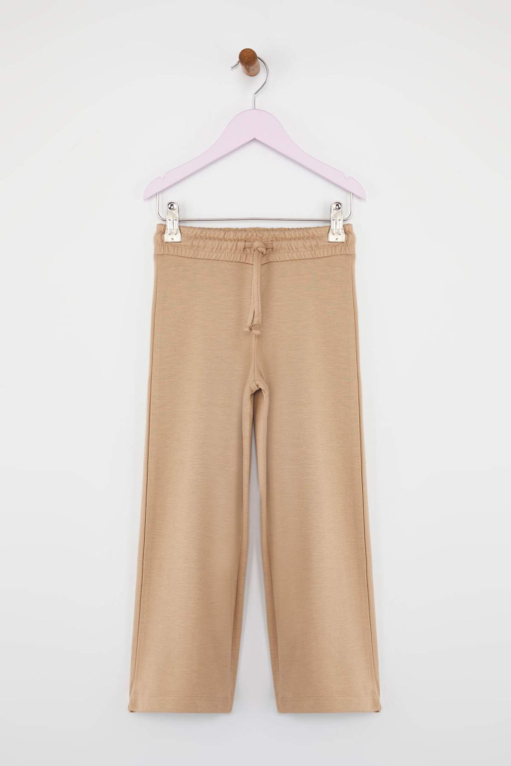 Antrasit-Bej Pamuklu 2li Duz/Basic Beli Lastikli Orme K?z Cocuk Pantolon TKDAW26TA00002 - Trendyolmilla фото 2