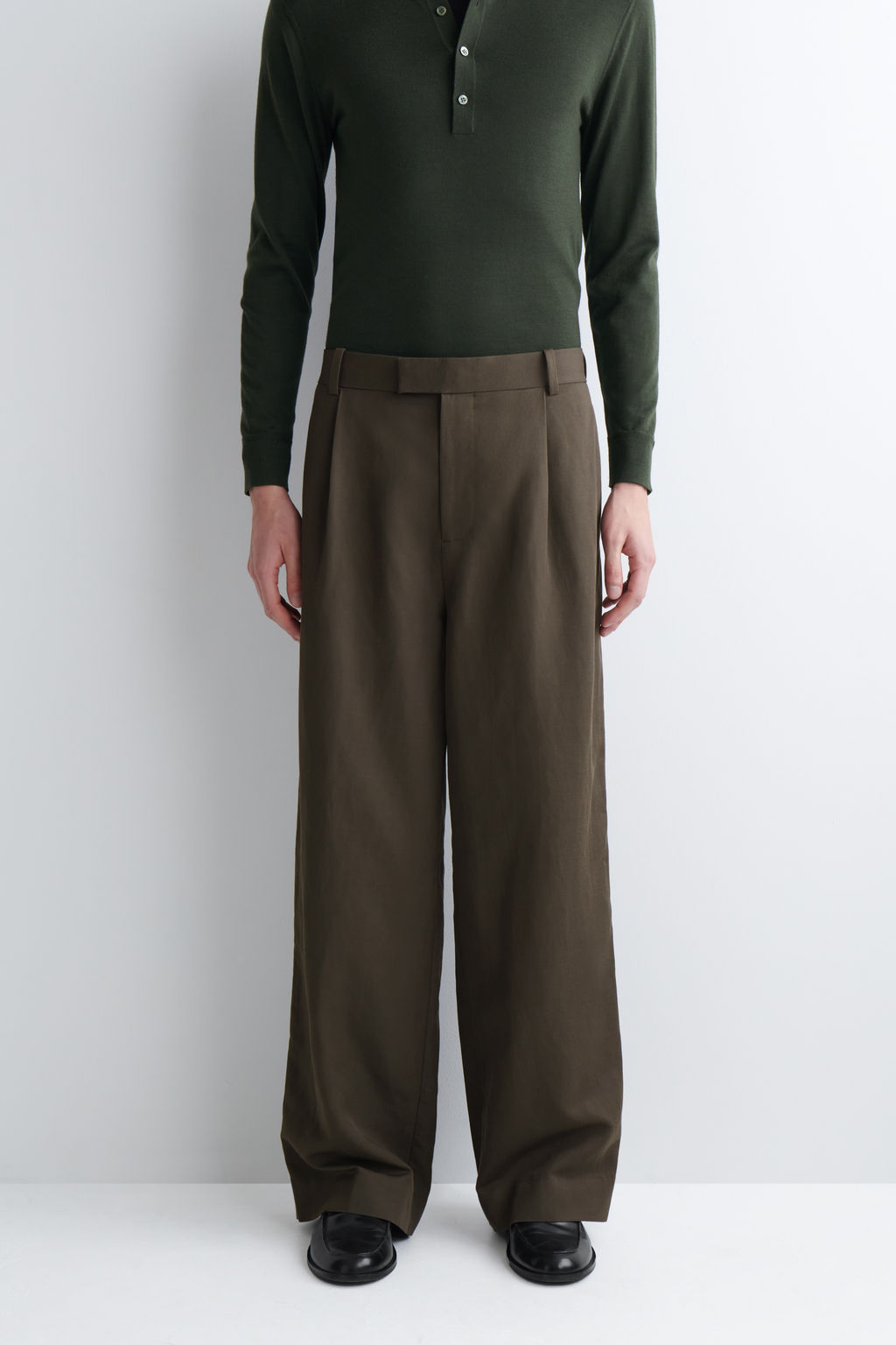 PANTAL?N RELAXED FIT WIDE LEG EN MEZCLA DE LINO - H&m фото 8
