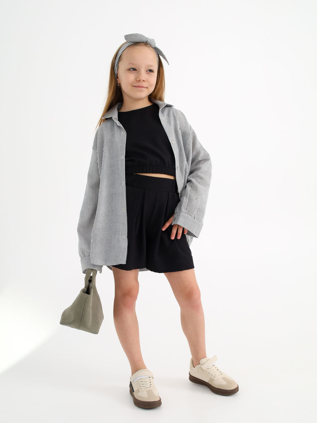 Рубашка в полоску Лен, черная - Inzibe фото 7